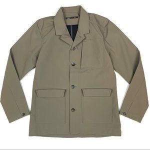 Nau Sz M Utility Jacket Patch Pocket Button Front Field Military Overcoat Mens